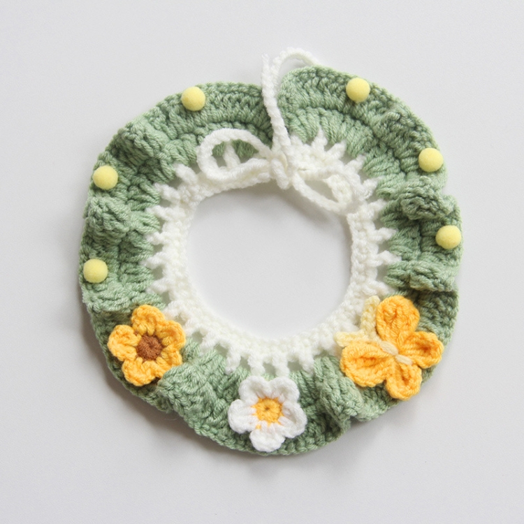 Cats Dog Cute Knitted Collar Woolen Collar Handmade Scarf For Photo Decoration, Style: Rural Diary(M)