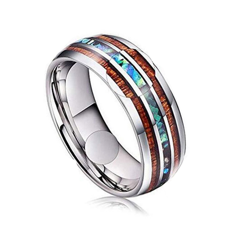 Ceramic Tungsten Steel Dragon Texture Ring for Men, Ring Size:6