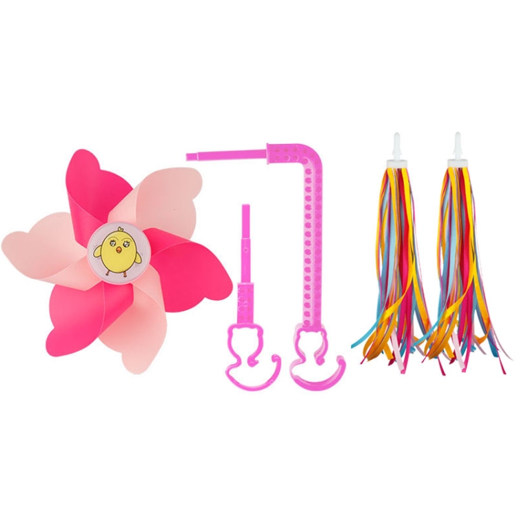 Children Bicycle Decoration Scooter Rotating Colorful Windmill With Long And Short Rod Bicycle, Style: A Chick+Ribbon