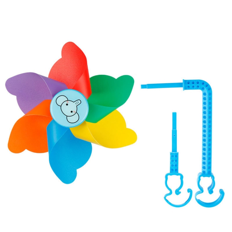 Children Bicycle Decoration Scooter Rotating Colorful Windmill With Long And Short Rod Bicycle, Style: A Elephant