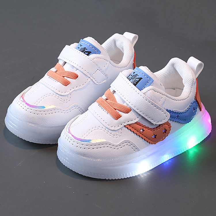 Children Board Shoes LED Light-Up Casual Footwear Boys And Girls Shoes, Size: 21(Blue)