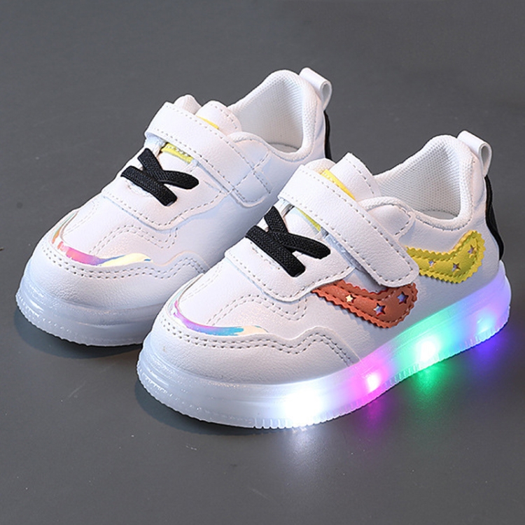 Children Board Shoes LED Light-Up Casual Footwear Boys And Girls Shoes, Size: 26(Yellow)