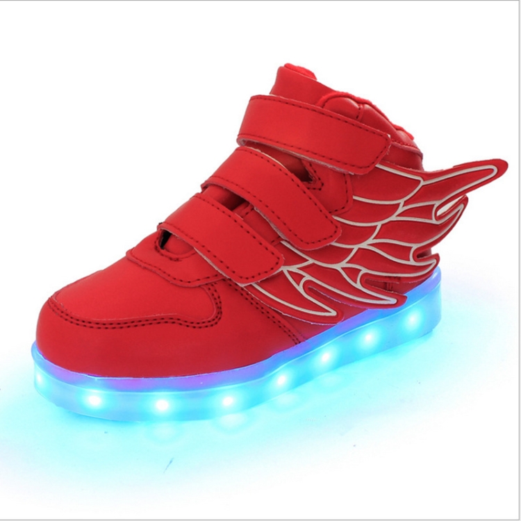Children Colorful Light Shoes LED Charging Luminous Shoes, Size: 25(Red)