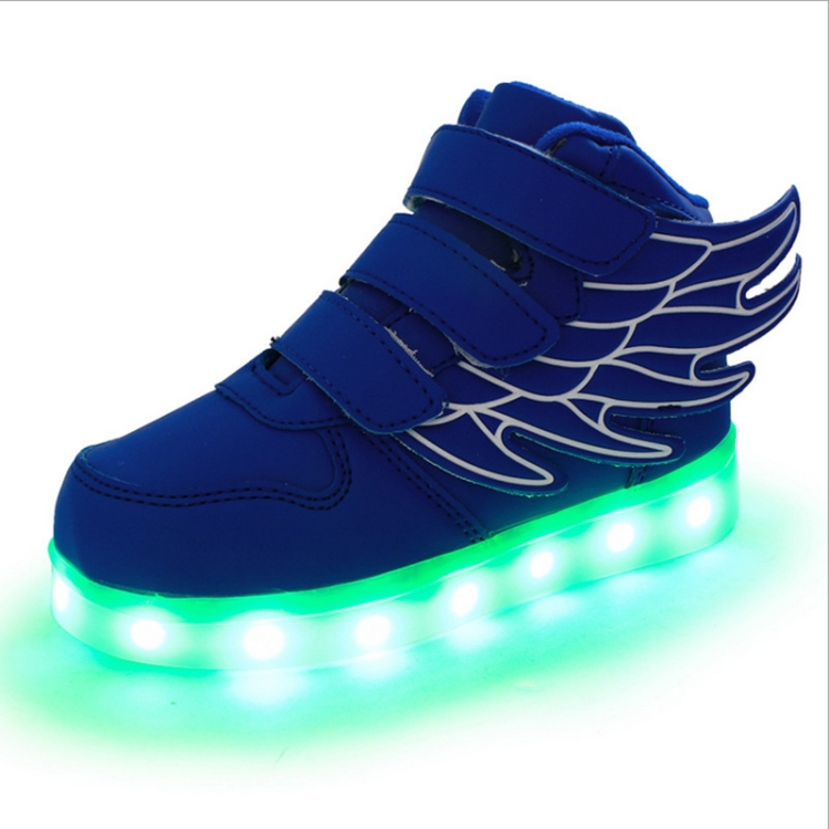 Children Colorful Light Shoes LED Charging Luminous Shoes, Size: 27(Blue)