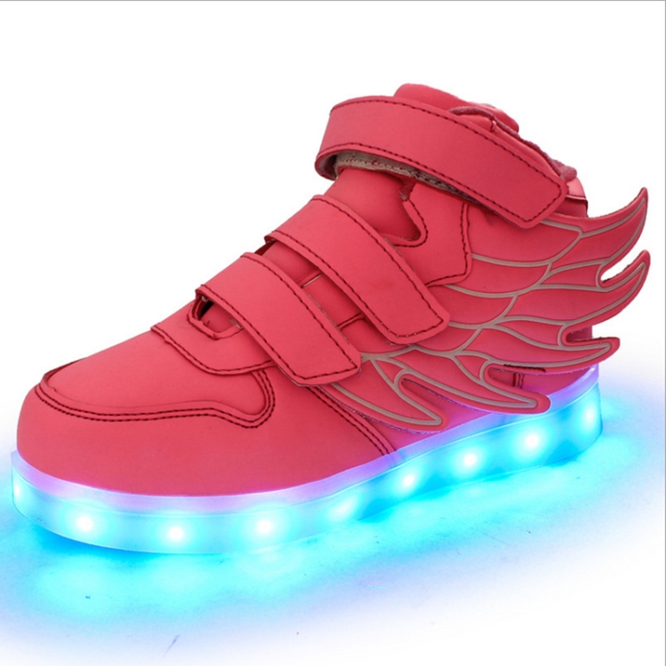 Children Colorful Light Shoes LED Charging Luminous Shoes, Size: 27(Pink)