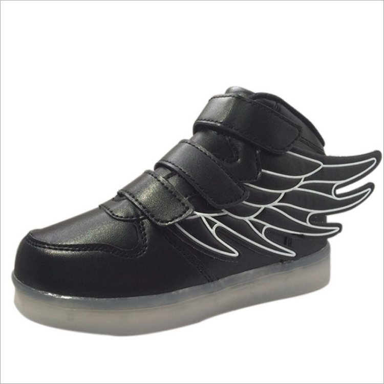 Children Colorful Light Shoes LED Charging Luminous Shoes, Size: 31(Black)