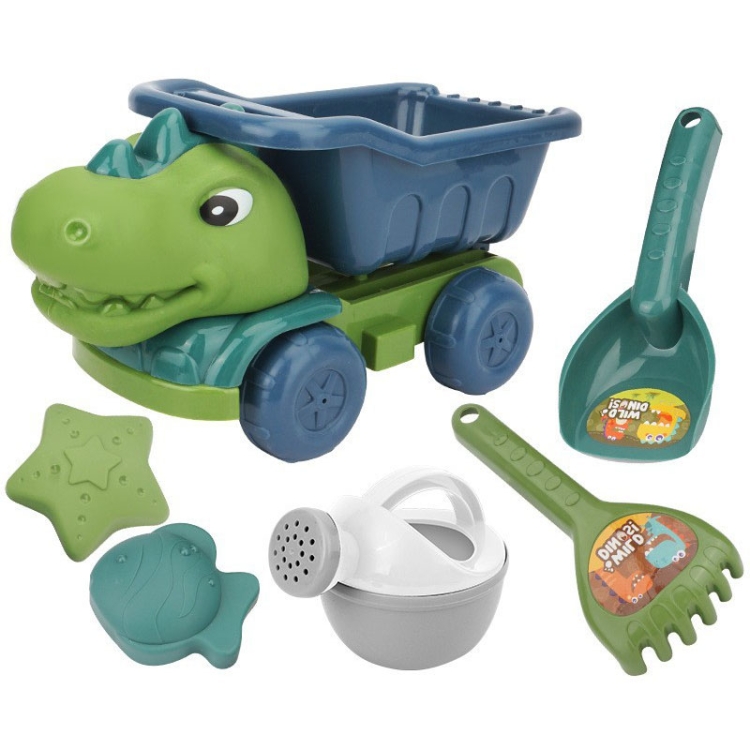 Children Dinosaur Engineering Car Shovel Beach Toys Set Baby Outdoor Water Dredging Tool, Color: 8295-67A (Light Green)