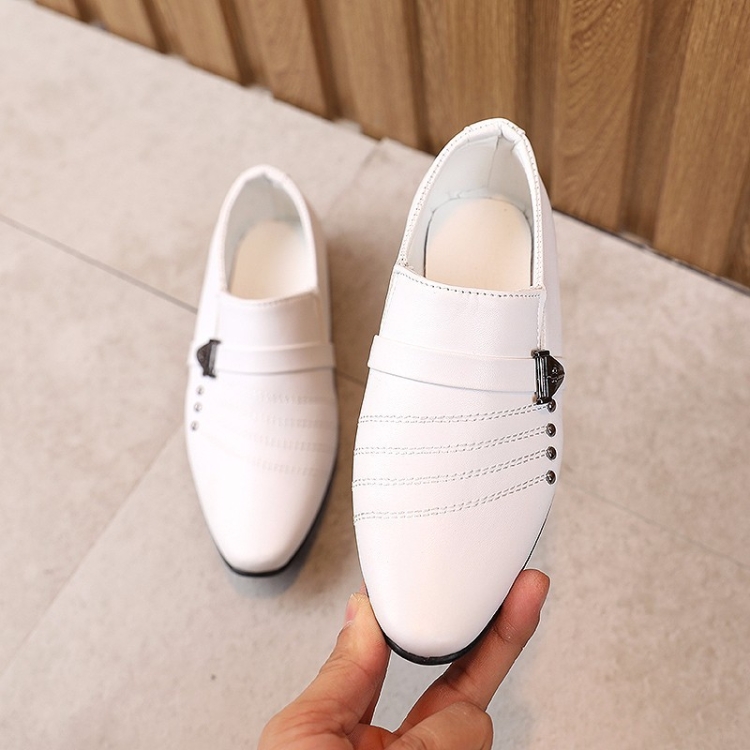 Children Dress Leather Shoes British Style Casual Performance Shoes, Size: 27(White)