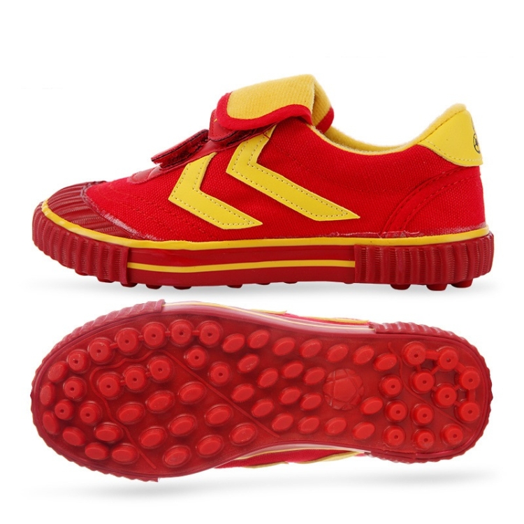 Children Soccer Shoes Antiskid Wear-Resistant Nylon Fastener Football Training Shoes, Size: 36/230(Red)