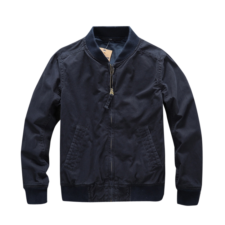 CHYAF 312A Water Washing Men Cotton Clothing Loose Casual Coat Jacket, Size: XL(Royal Blue)