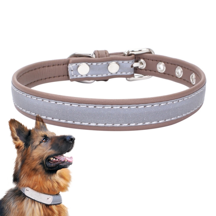 CL181K Pet Soft Reflecting Collar, Size: L(No Iron Sheet Light Brown)