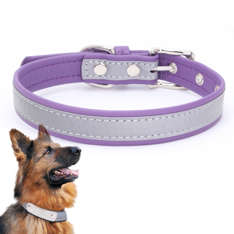 CL181K Pet Soft Reflecting Collar, Size: S(No Iron Sheet Purple)
