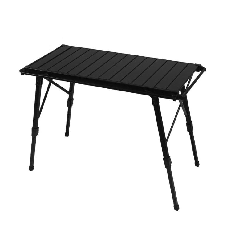 CLS Outdoor Aluminum Egg Roll Table Camping Folding Table, Style: 8744 Black