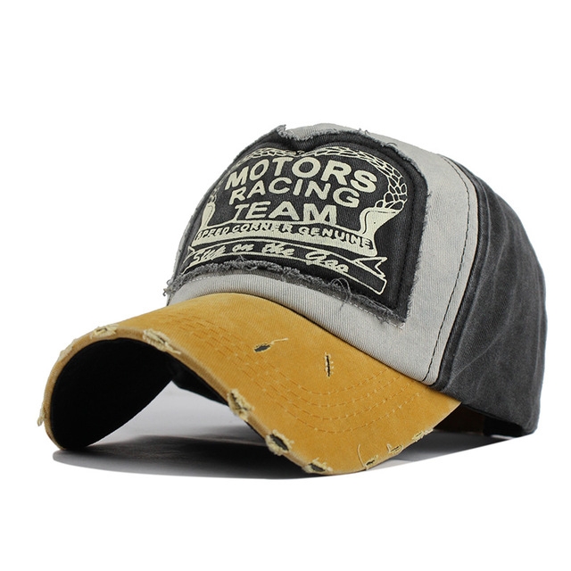 Colorful Baseball Cap Retro Letter Peaked Cap Sunhat Outdoor Leisure Travel Cap for Adult(Yellow + Black)
