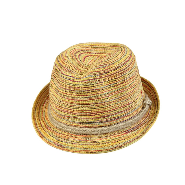 Colorful Striped Foldable Straw Hat Topee Bohemia Cap(Bohemia)