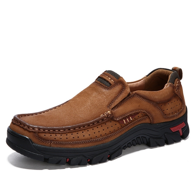Comfortable and Breathable Non-Slip Set Feet Outdoor Hiking Sneakers Formal Shoes for Men, Shoe Size:48(Brown)