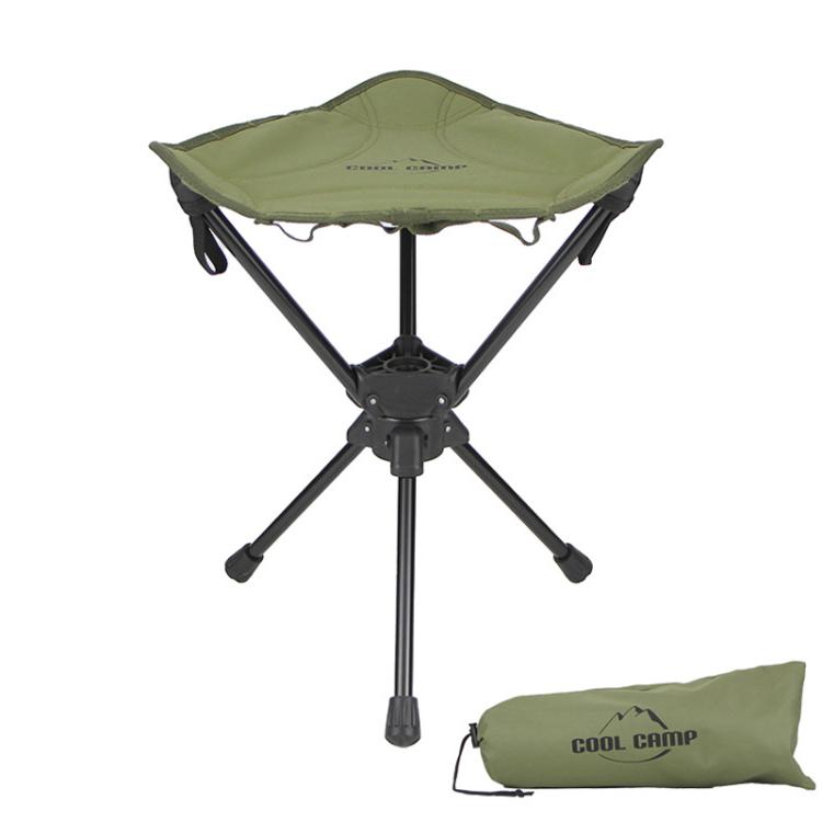 COOL CAMP C-Y008 Outdoor Camping Swivel Folding Chair Aluminum Alloy Triangular Stool For Hiking Fishing Barbecuing(Green)