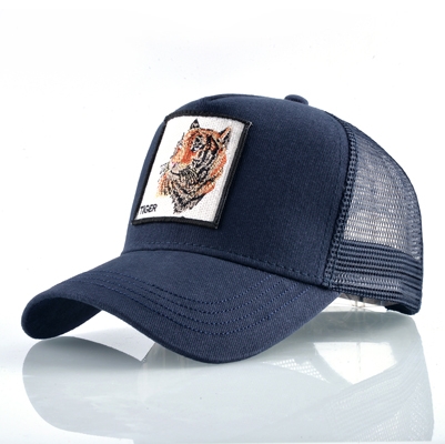 Cotton Embroidered Animal Baseball Cap(Blue Tiger)
