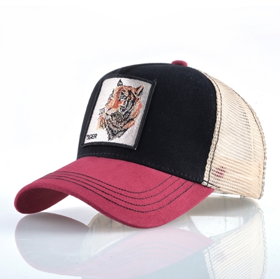 Cotton Embroidered Animal Baseball Cap(Red2 Tiger)