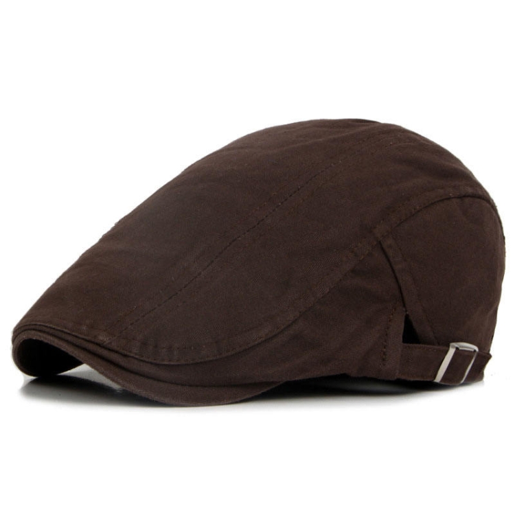Cotton Solid Color Retro Style Cap Front Cap(Coffee)