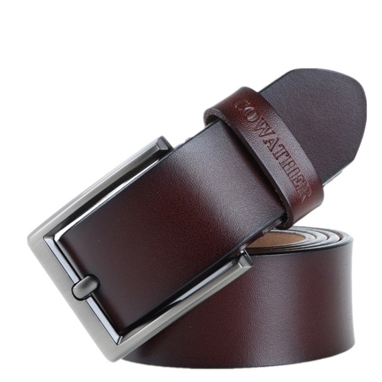 COWATHER XF002 Men The Second Layer Cowhide Business Casual Pin Buckle Belt, Belt Length:100cm(XF002 Coffee)