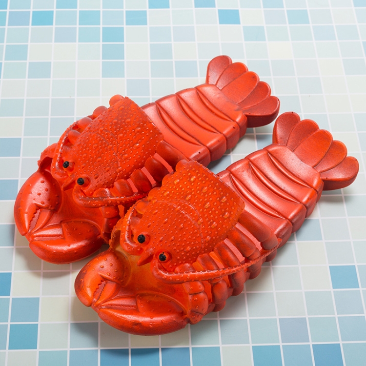 Crayfish Beach Parent-Child Slippers Children Cartoon Slippers, Size: 26-27(Dark Red)