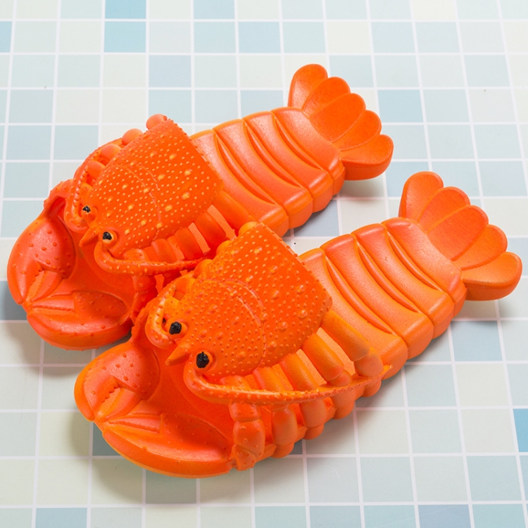 Crayfish Beach Parent-Child Slippers Children Cartoon Slippers, Size: 32-33(Orange)
