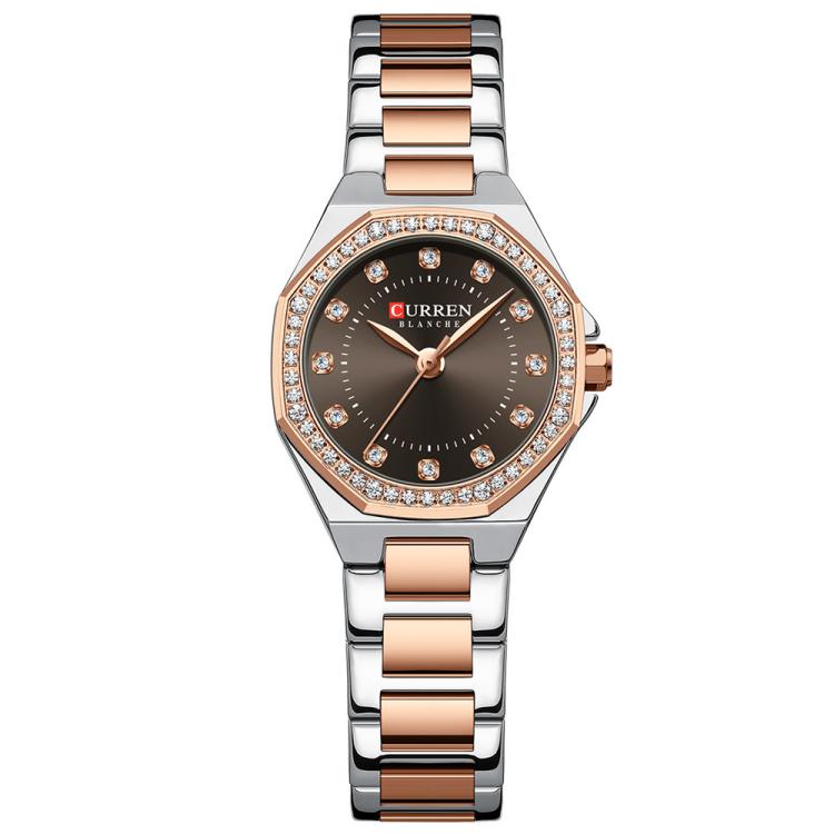 Curren Casual Steel Strap Luminous Women Watch, Color: Rose Brown