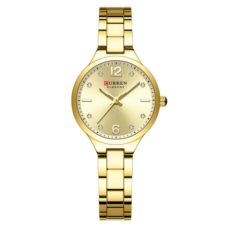 Curren Casual Steel Strap Women Watch(Gold)