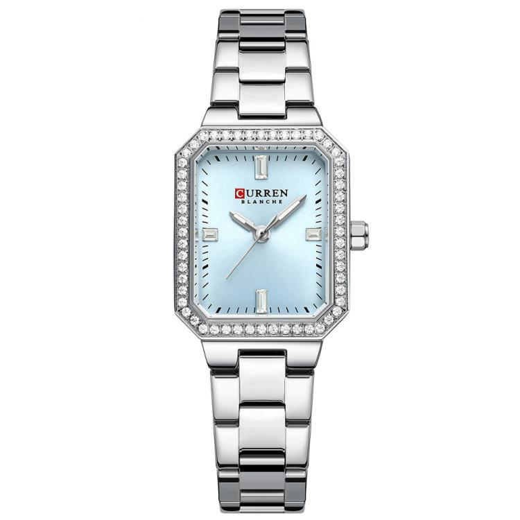 Curren Women Casual Steel Strap Watch(White Blue)