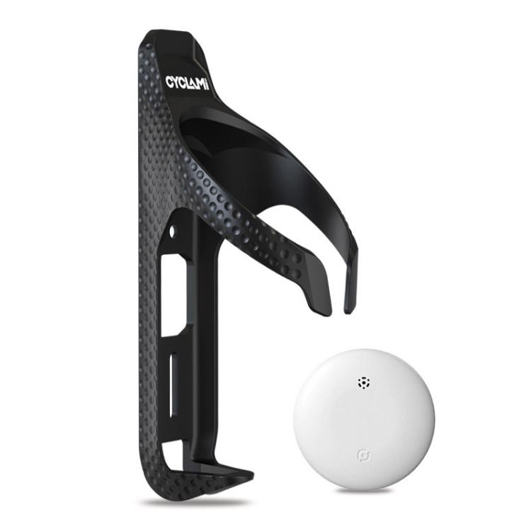 CYCLAMI Bicycle Water Bottle Cage Cycling Cup Holder, Color: Black+CYC-HB15 Tracker