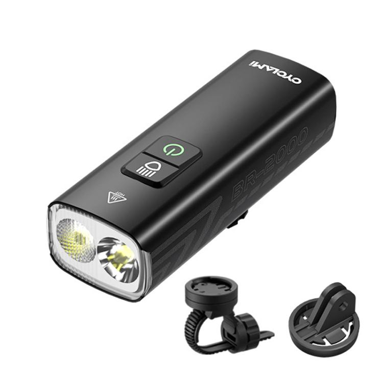 CYCLAMI BR2000 High-Capacity Rechargeable Bike Headlight Powerful Night Riding Flashlight