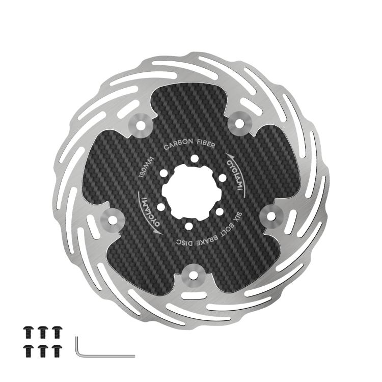 CYCLAMI CAR6 180mm Fully Enclosed Bike Six-Hole Carbon Fiber Brake Disc