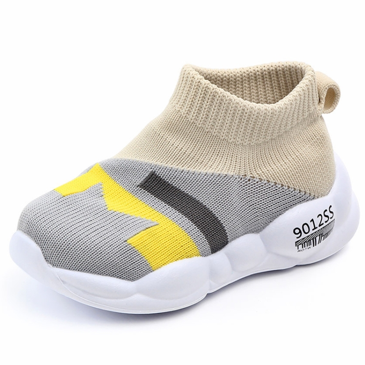 D2232 Breathable Baby Walking Shoes Fly Woven Mesh Children Casual Shoes, Size: 25(Gray)