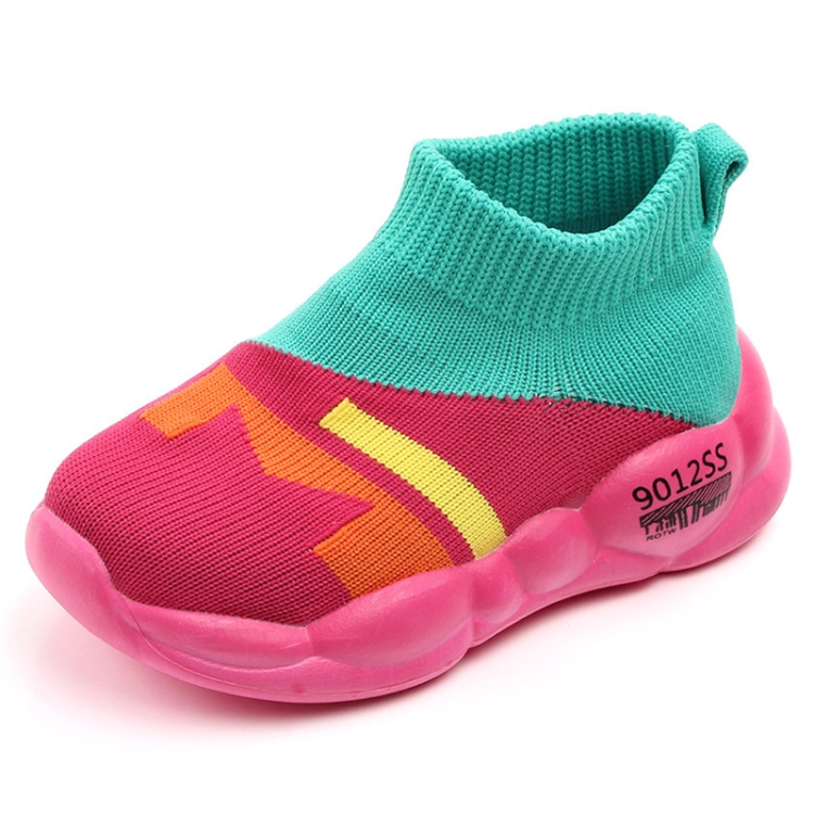 D2232 Breathable Baby Walking Shoes Fly Woven Mesh Children Casual Shoes, Size: 25(Green)