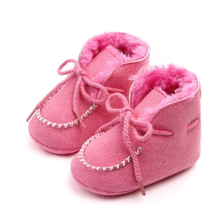 D2245 Winter Warm Baby Cotton Boots Plus Velvet Thickened Baby Walking Shoes, Size: 11cm(Pink)