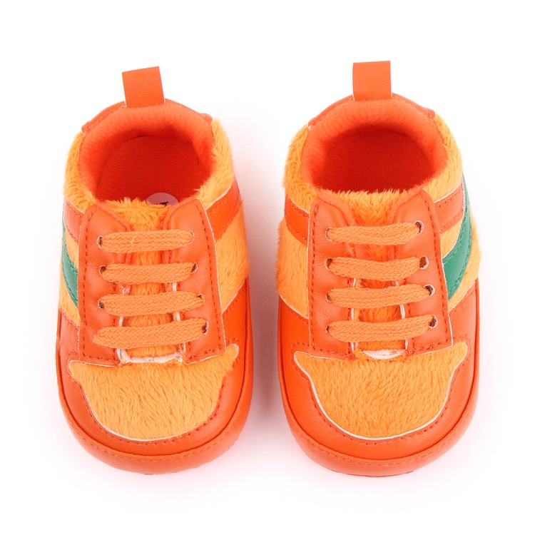 D2540 Autumn And Winter Soft Soled Walking Shoes Baby Shoes For 0-1 Years Old, Size: 12cm(Orange)