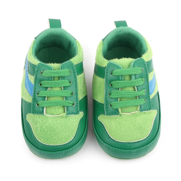 D2540 Autumn And Winter Soft Soled Walking Shoes Baby Shoes For 0-1 Years Old, Size: 13cm(Green)