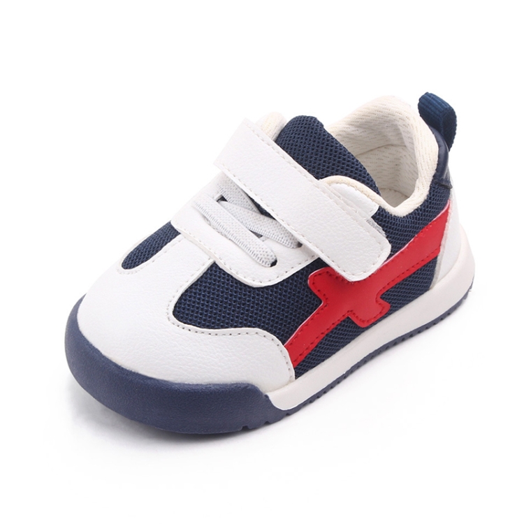 D2678 Autumn Baby Shoes Super Skin Children Sport White Shoees, Size: 16(Dark Blue)