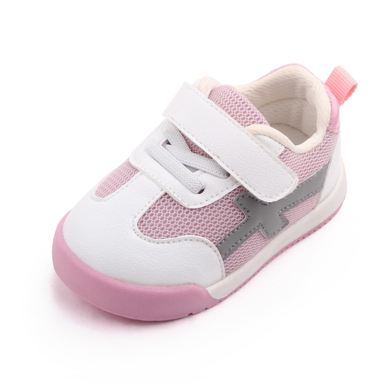 D2678 Autumn Baby Shoes Super Skin Children Sport White Shoees, Size: 16(Pink)
