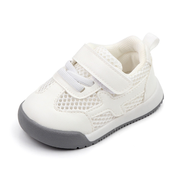 D2678 Autumn Baby Shoes Super Skin Children Sport White Shoees, Size: 18(Single Net White)