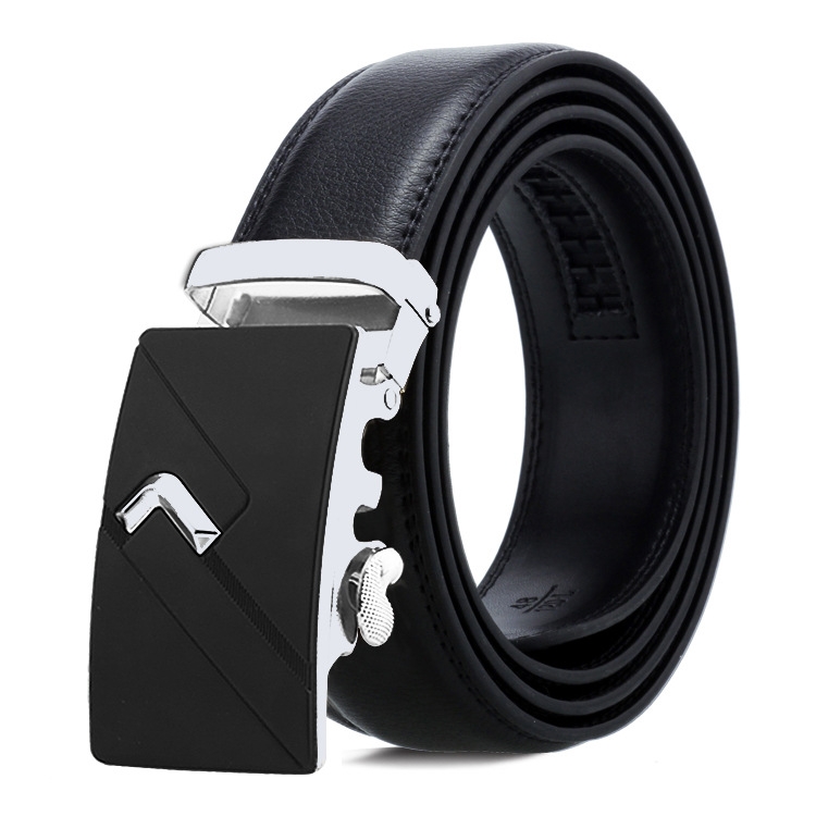 Dandali Casual Men Automatic Buckle Belt Business Soft Leather Pants Band, Length (cm): 110cm(ZD-16)