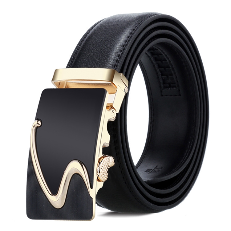 Dandali Casual Men Automatic Buckle Belt Business Soft Leather Pants Band, Length (cm): 110cm(ZD-21)