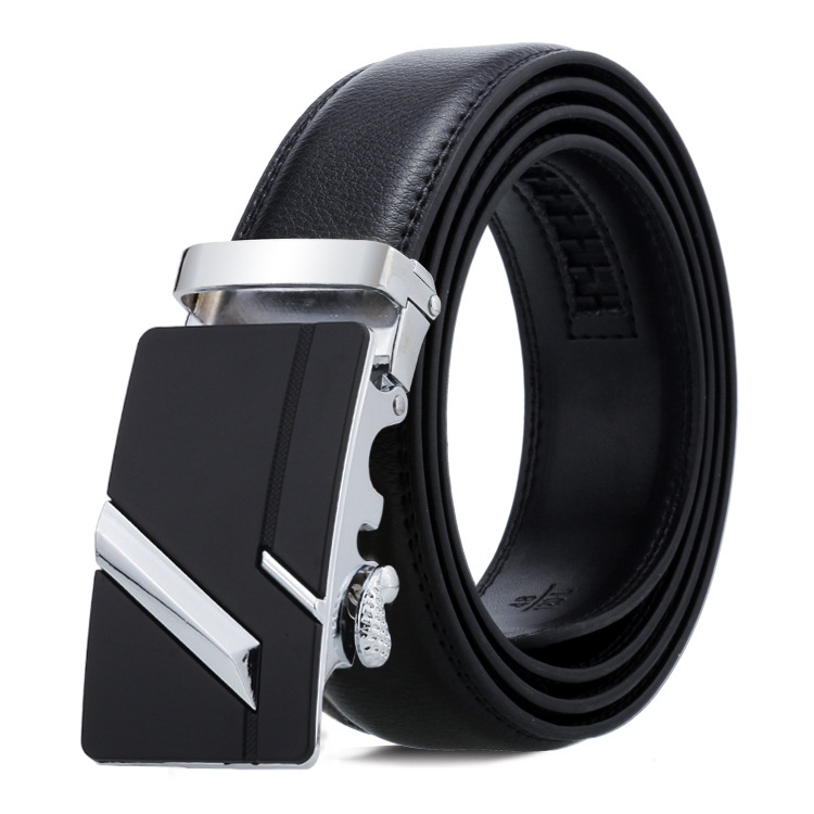 Dandali Casual Men Automatic Buckle Belt Business Soft Leather Pants Band, Length (cm): 110cm(ZD-6)