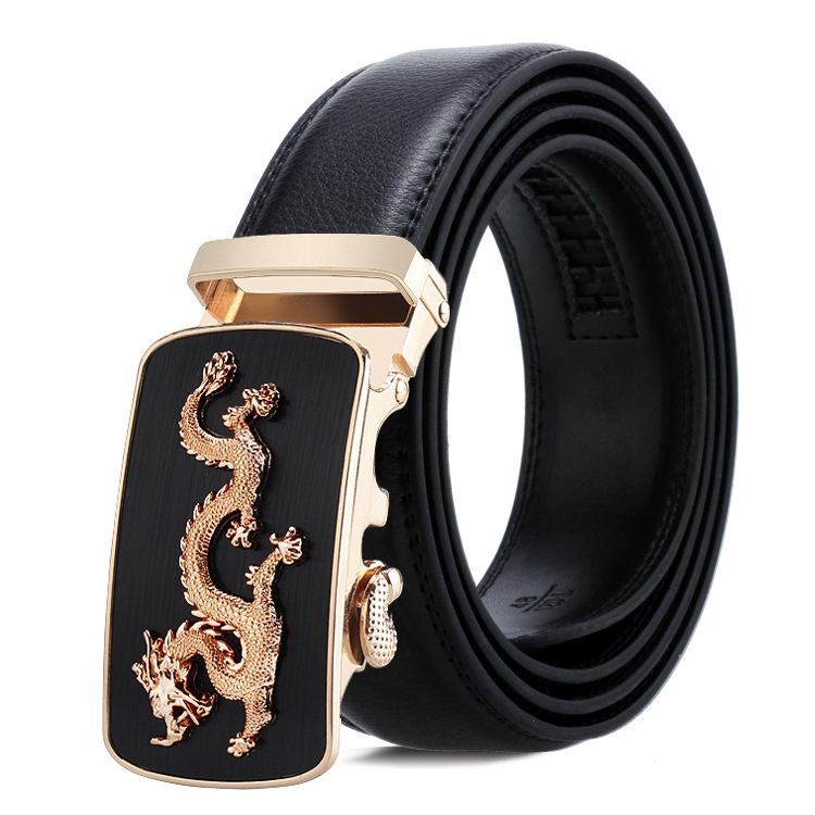 Dandali Casual Men Automatic Buckle Belt Business Soft Leather Pants Band, Length (cm): 115cm(ZD-18)