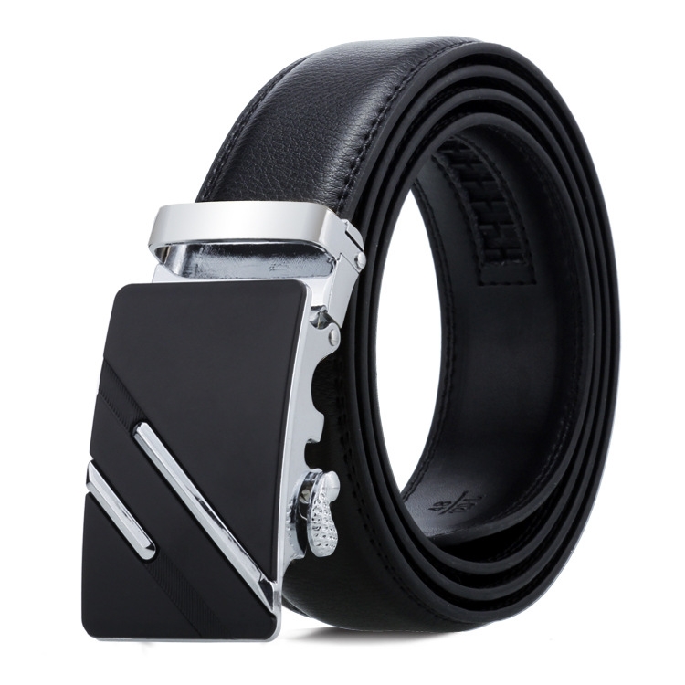 Dandali Casual Men Automatic Buckle Belt Business Soft Leather Pants Band, Length (cm): One Size 110-125cm(ZD-2)