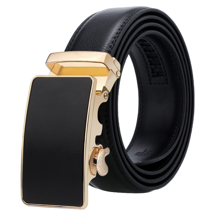 Dandali Casual Men Automatic Buckle Belt Business Soft Leather Pants Band, Length (cm): One Size 110-125cm(ZD-33)
