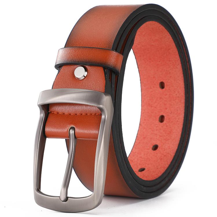 Dandali L6014 Men Pin Buckle Belt Casual Vintage Microfiber Pant Belt, Size: 125cm(Brown)