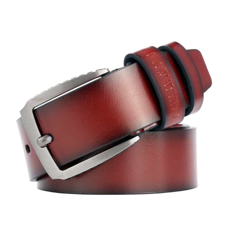 Dandali L8023 Men Casual Antique Pin Buckle Leather Belt Waistband, Length: 110-125cm (Brown)