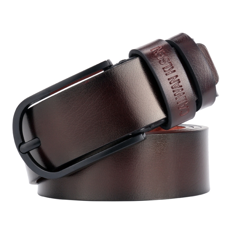 Dandali L8024 Men Casual Antique Pin Buckle Leather Belt Waistband, Length: 110-125cm(Coffee)